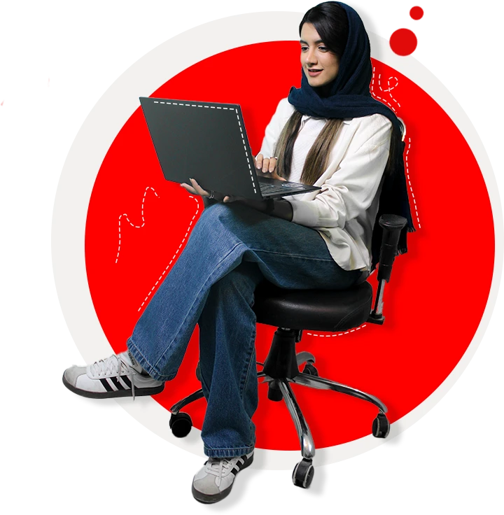 لپ تاپ در دست یاسمین